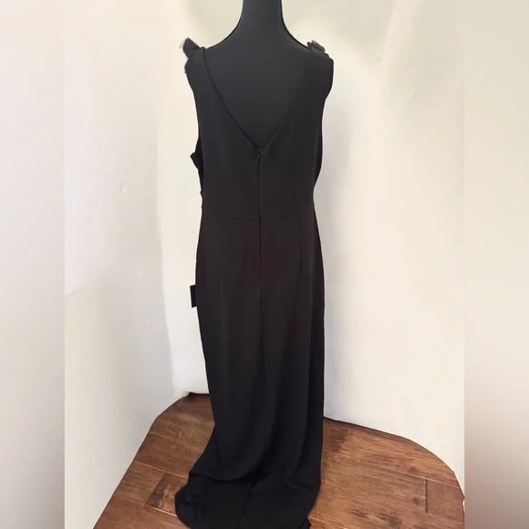 Lulus Impressive Impact Black 3D Floral Pleated Sleeveless Maxi Dress, XL,‎ NWT - Picture 8 of 17